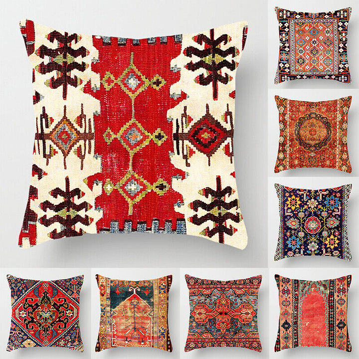 Boho Mandala Print Linen Throw Pillow Case for Home Decor-Orizon Depot