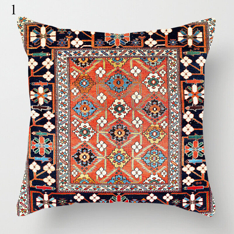 Boho Mandala Print Linen Throw Pillow Case for Home Decor-Orizon Depot
