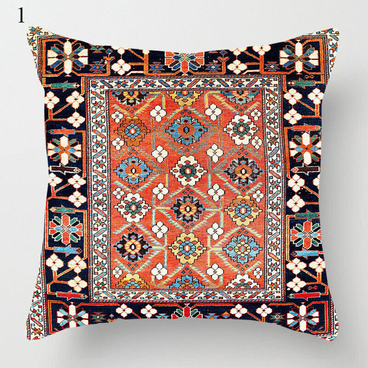 Boho Mandala Print Linen Throw Pillow Case for Home Decor-Orizon Depot
