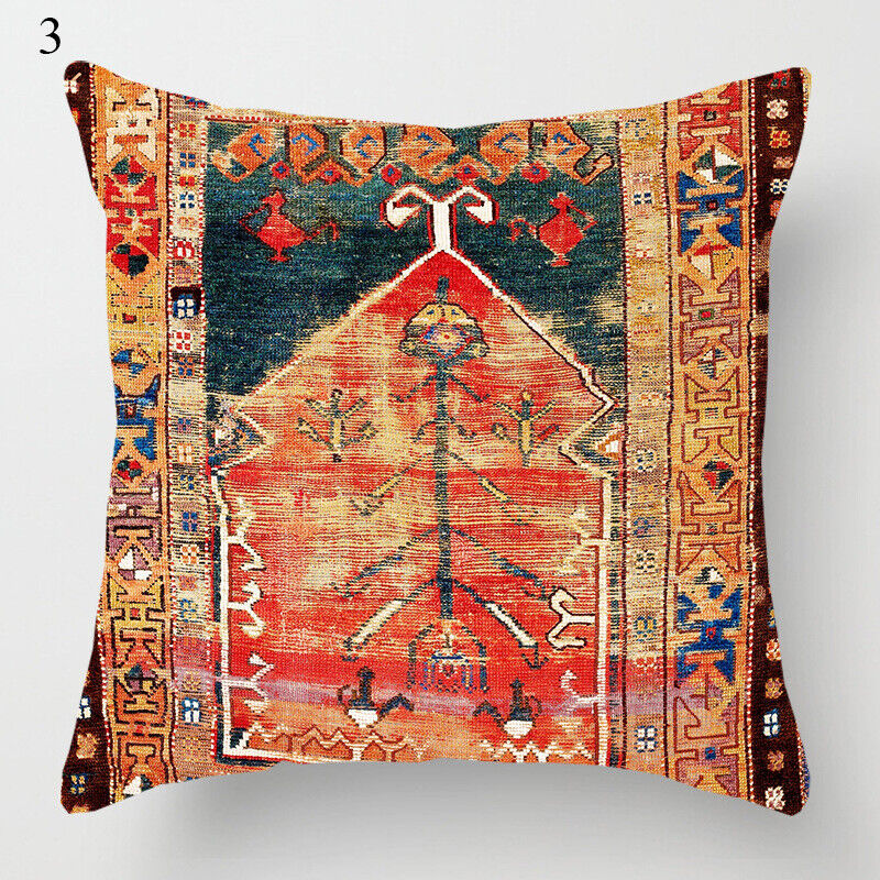 Boho Mandala Print Linen Throw Pillow Case for Home Decor-Orizon Depot