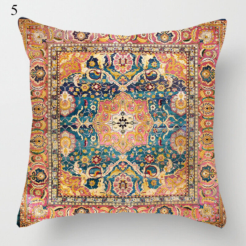 Boho Mandala Print Linen Throw Pillow Case for Home Decor-Orizon Depot