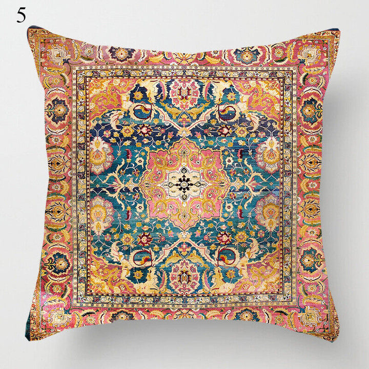 Boho Mandala Print Linen Throw Pillow Case for Home Decor-Orizon Depot