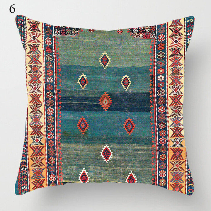 Boho Mandala Print Linen Throw Pillow Case for Home Decor-Orizon Depot