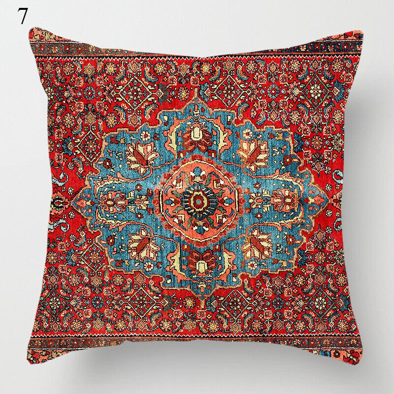 Boho Mandala Print Linen Throw Pillow Case for Home Decor-Orizon Depot
