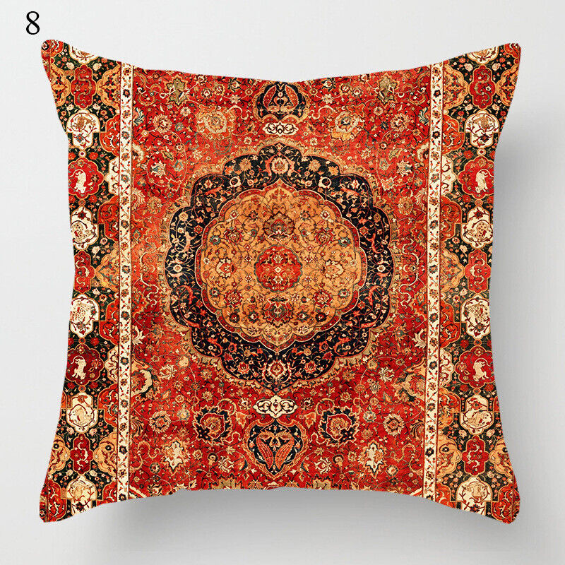Boho Mandala Print Linen Throw Pillow Case for Home Decor-Orizon Depot