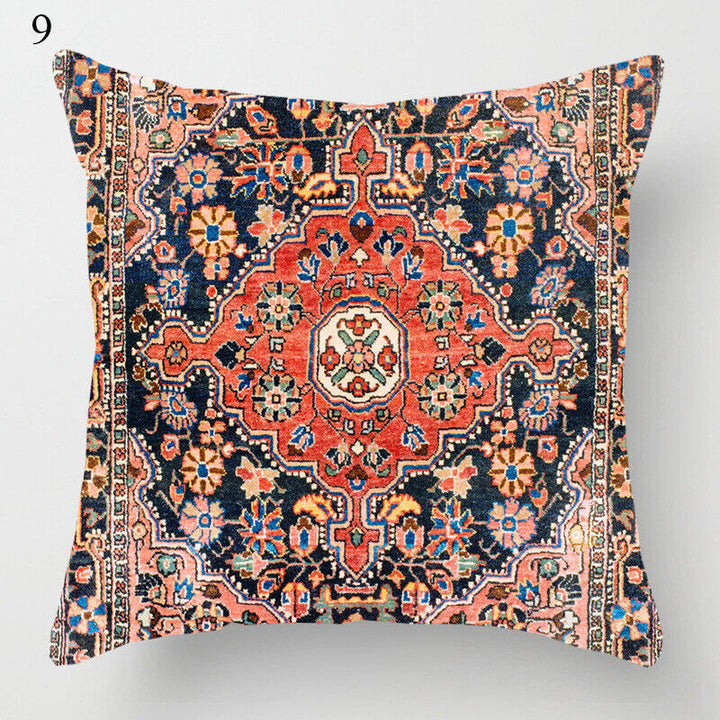 Boho Mandala Print Linen Throw Pillow Case for Home Decor-Orizon Depot