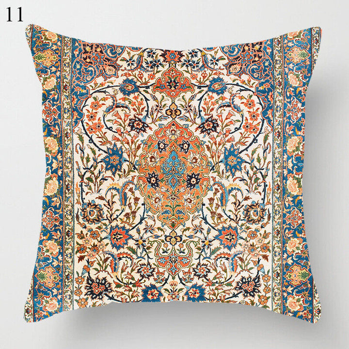 Boho Mandala Print Linen Throw Pillow Case for Home Decor-Orizon Depot