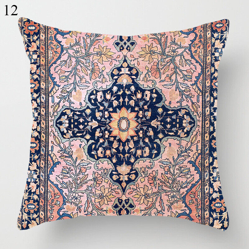 Boho Mandala Print Linen Throw Pillow Case for Home Decor-Orizon Depot