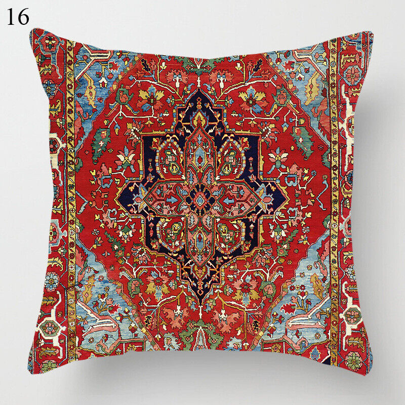 Boho Mandala Print Linen Throw Pillow Case for Home Decor-Orizon Depot