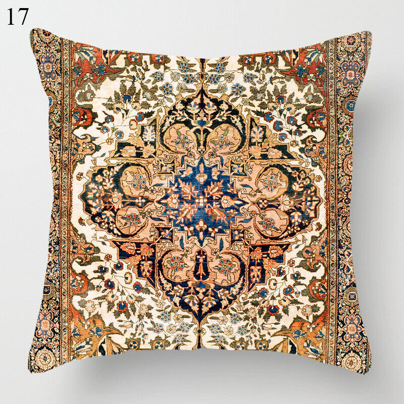 Boho Mandala Print Linen Throw Pillow Case for Home Decor-Orizon Depot