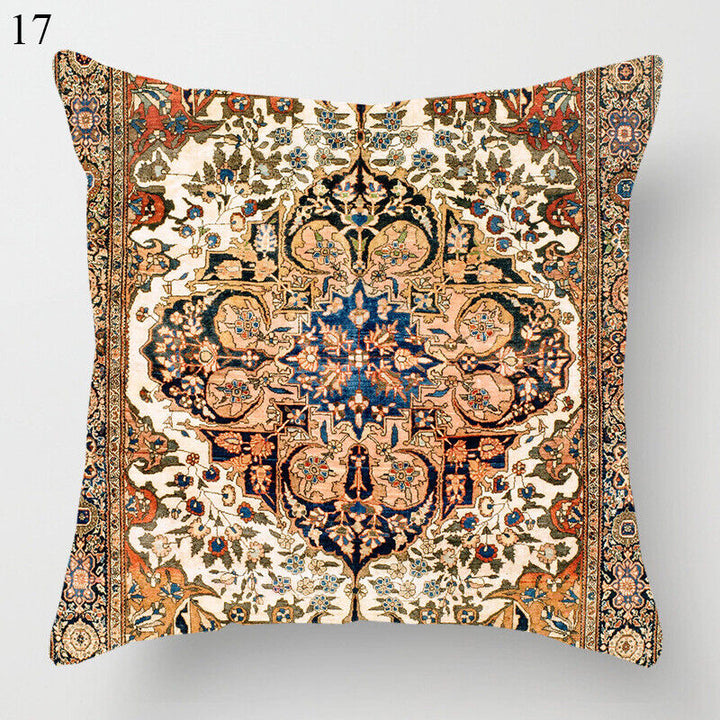 Boho Mandala Print Linen Throw Pillow Case for Home Decor-Orizon Depot