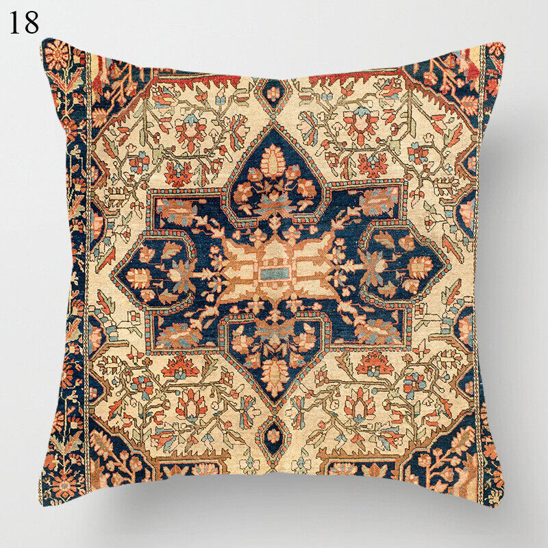Boho Mandala Print Linen Throw Pillow Case for Home Decor-Orizon Depot