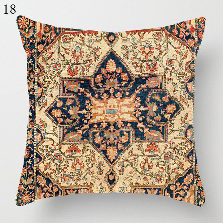 Boho Mandala Print Linen Throw Pillow Case for Home Decor-Orizon Depot