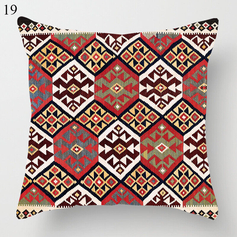 Boho Mandala Print Linen Throw Pillow Case for Home Decor-Orizon Depot