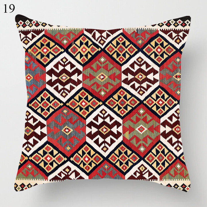 Boho Mandala Print Linen Throw Pillow Case for Home Decor-Orizon Depot