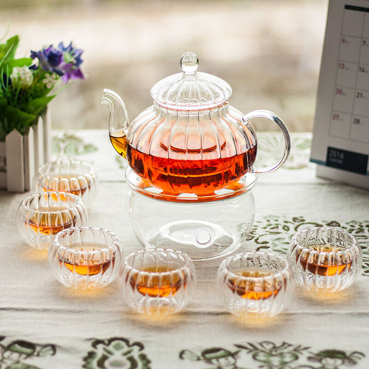 Crystal Clear Glass Teapot Set - Elegant Tea Brewing Experience-Orizon Depot