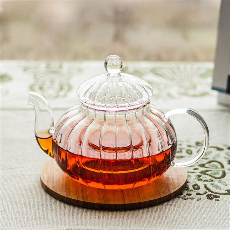 Crystal Clear Glass Teapot Set - Elegant Tea Brewing Experience-Orizon Depot