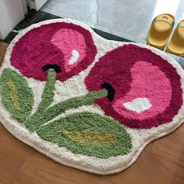 Cherry Tufted Bath Mat for Luxurious Bathroom Comfort-Orizon Depot