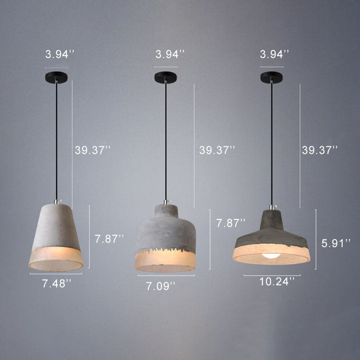 Industrial Minimalist Grey Concrete Hanging Lamp-Orizon Depot