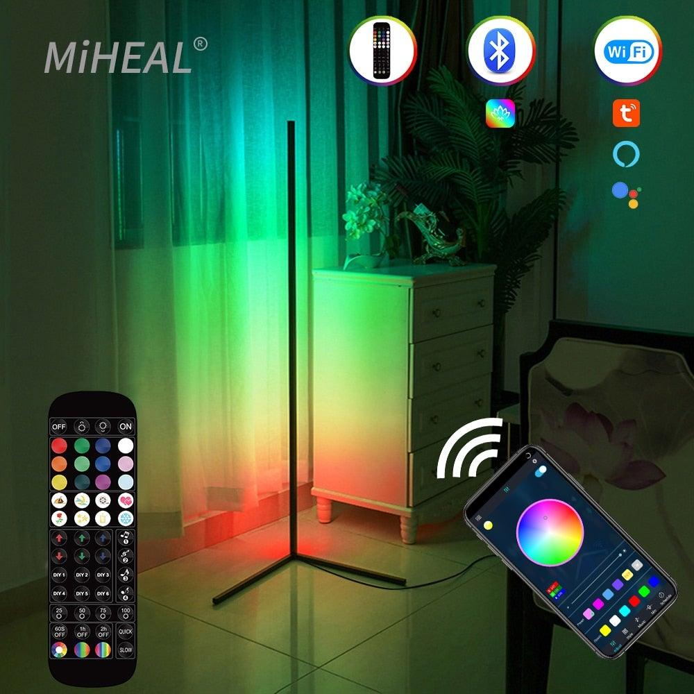 Smart LED Floor Lamp with Adjustable Brightness and Modern Design-Orizon Depot