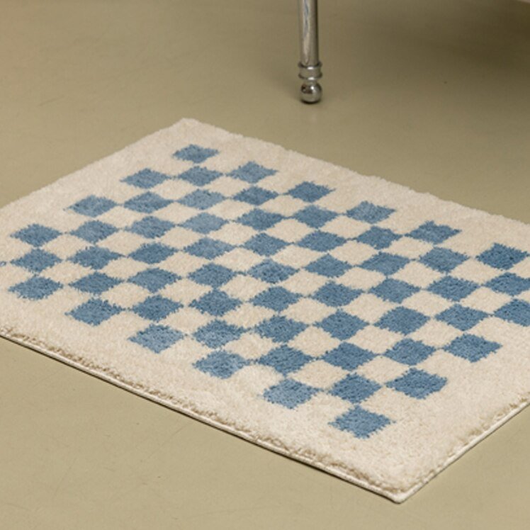 Soft, Fluffy Bathroom Rug with Check Pattern for Cozy Decor-Orizon Depot