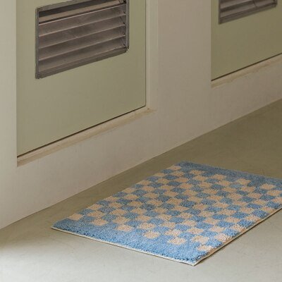 Soft, Fluffy Bathroom Rug with Check Pattern for Cozy Decor-Orizon Depot