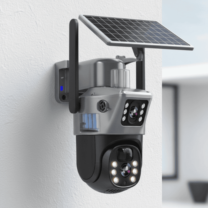 Solar-Powered 4K PTZ Security Camera with 360° View for Home Decor