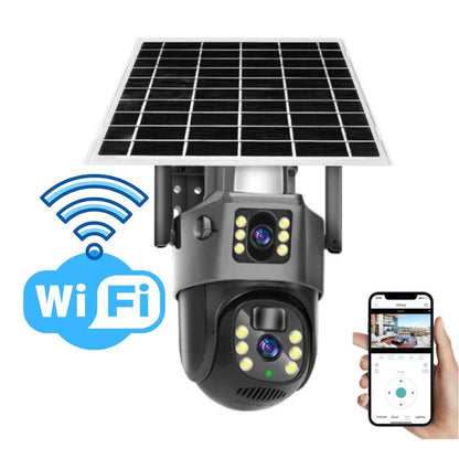 Solar-Powered 4K PTZ Security Camera with 360° View for Home Decor