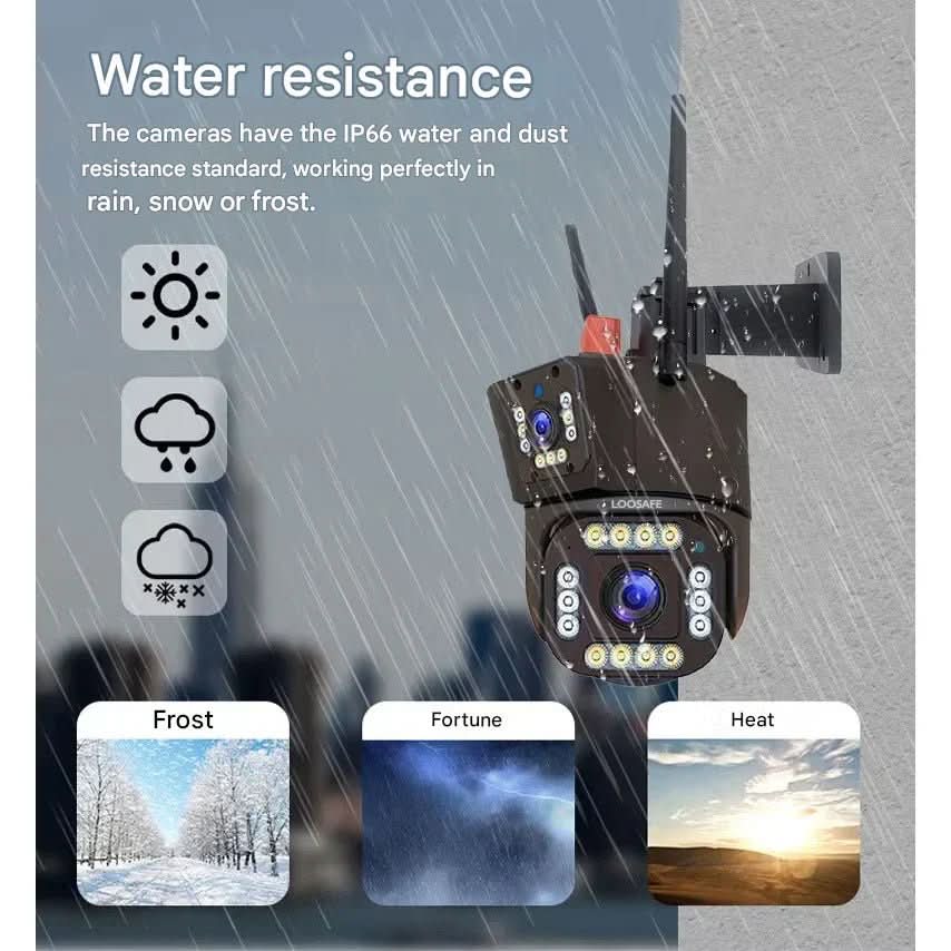 Solar-Powered 4K PTZ Security Camera with 360° View for Home Decor