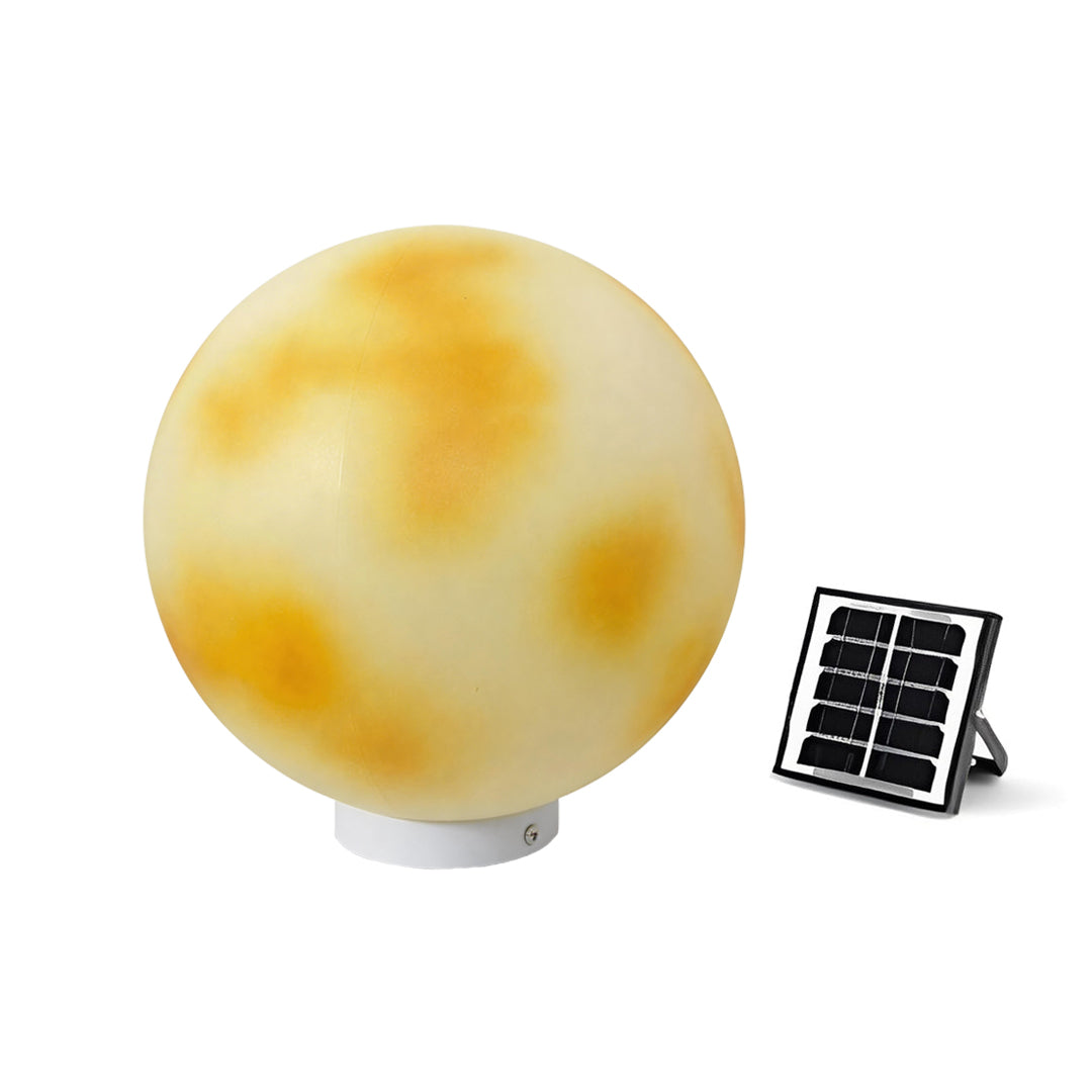 Moon-Shaped Stone Outdoor Decorative Pillar Light