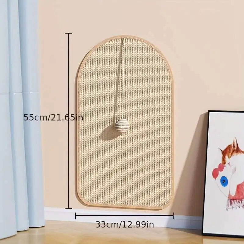3-in-1 Wall Mounted Cat Scratch Pad Made of Sisal Material