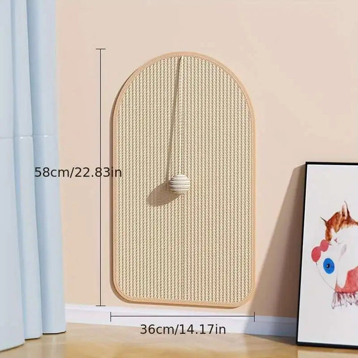 3-in-1 Wall Mounted Cat Scratch Pad Made of Sisal Material