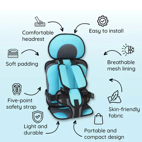 Portable Foldable Child Car Booster Seat for Travel Safety-Orizon Depot