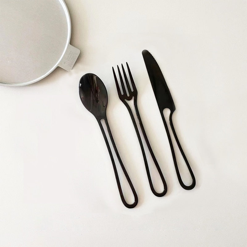 Stainless Steel Outline Cutlery Set for Elegant Dining-Orizon Depot