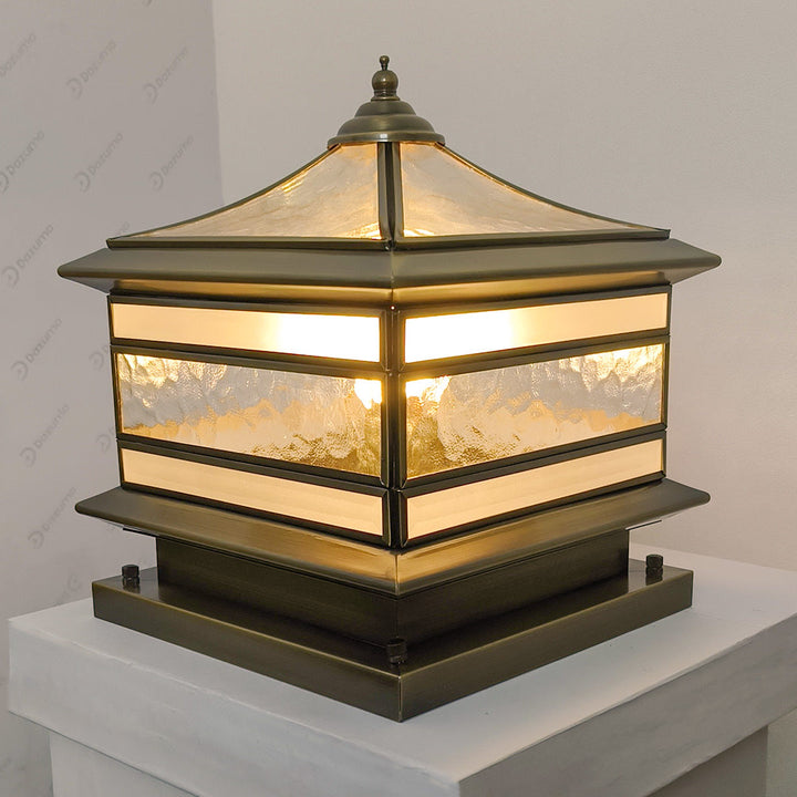 Retro Copper Solar Fence Post Lights - Waterproof Outdoor Decor