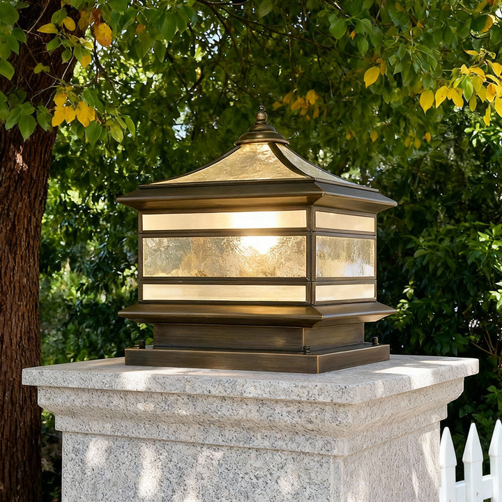 Retro Copper Solar Fence Post Lights - Waterproof Outdoor Decor