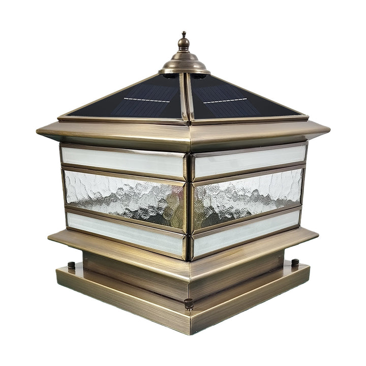 Retro Copper Solar Fence Post Lights - Waterproof Outdoor Decor