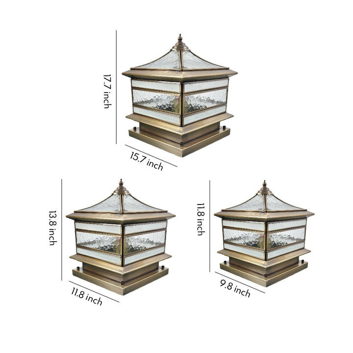 Retro Copper Solar Fence Post Lights - Waterproof Outdoor Decor