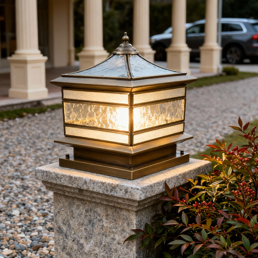 Retro Copper Solar Fence Post Lights - Waterproof Outdoor Decor