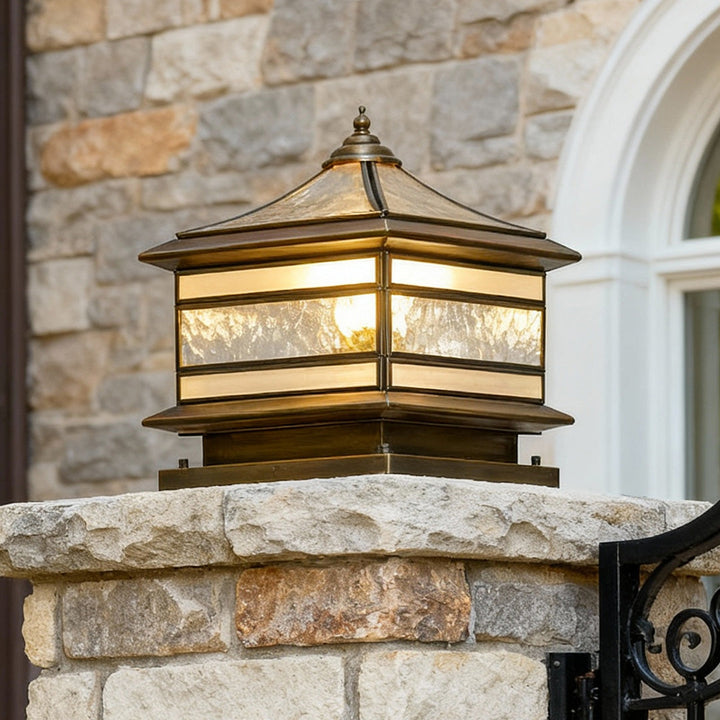 Retro Copper Solar Fence Post Lights - Waterproof Outdoor Decor