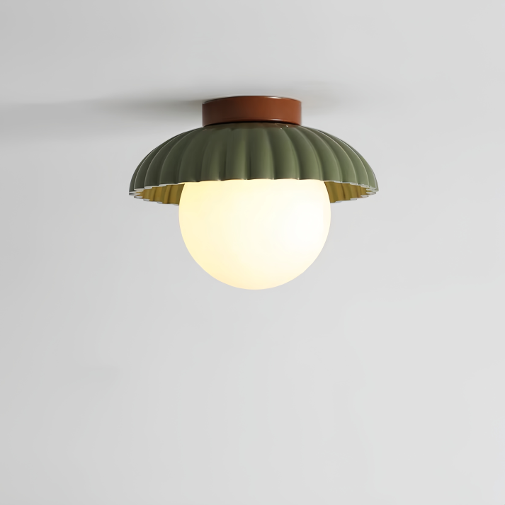 Modern Glass and Metal Flush Mount Ceiling Light for Hallways