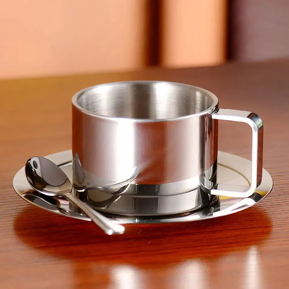 Three-Piece Stainless Steel Cup Set for Home and Kitchen Use-Orizon Depot