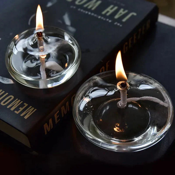 Transparent Glass Oil Lamp for Candles - Elegant Home Decor-Orizon Depot