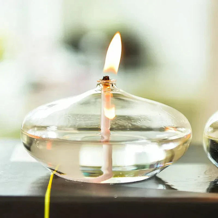 Transparent Glass Oil Lamp for Candles - Elegant Home Decor-Orizon Depot