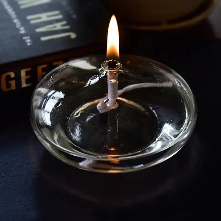 Transparent Glass Oil Lamp for Candles - Elegant Home Decor-Orizon Depot