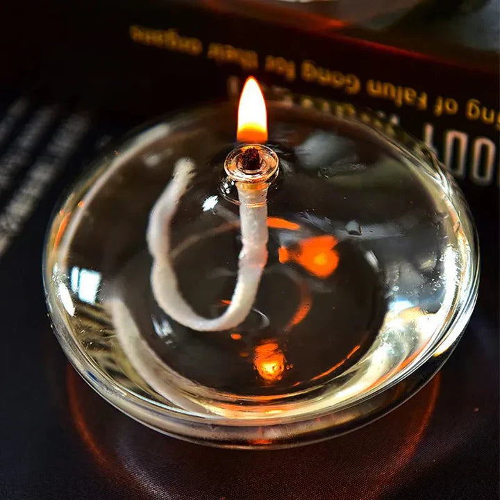 Transparent Glass Oil Lamp for Candles - Elegant Home Decor-Orizon Depot