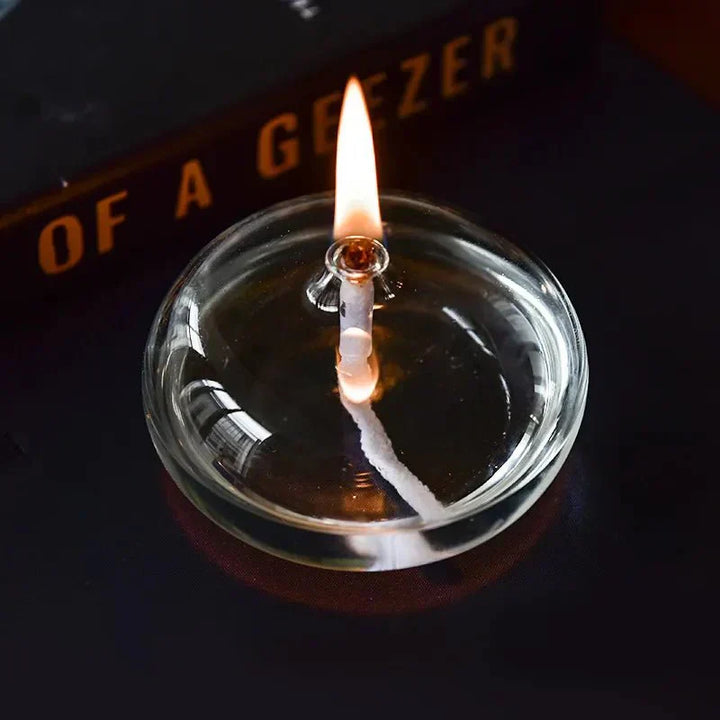 Transparent Glass Oil Lamp for Candles - Elegant Home Decor-Orizon Depot