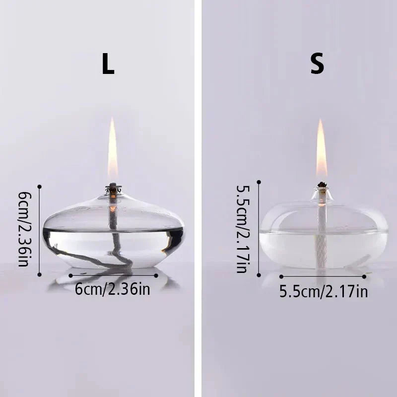 Transparent Glass Oil Lamp for Candles - Elegant Home Decor-Orizon Depot