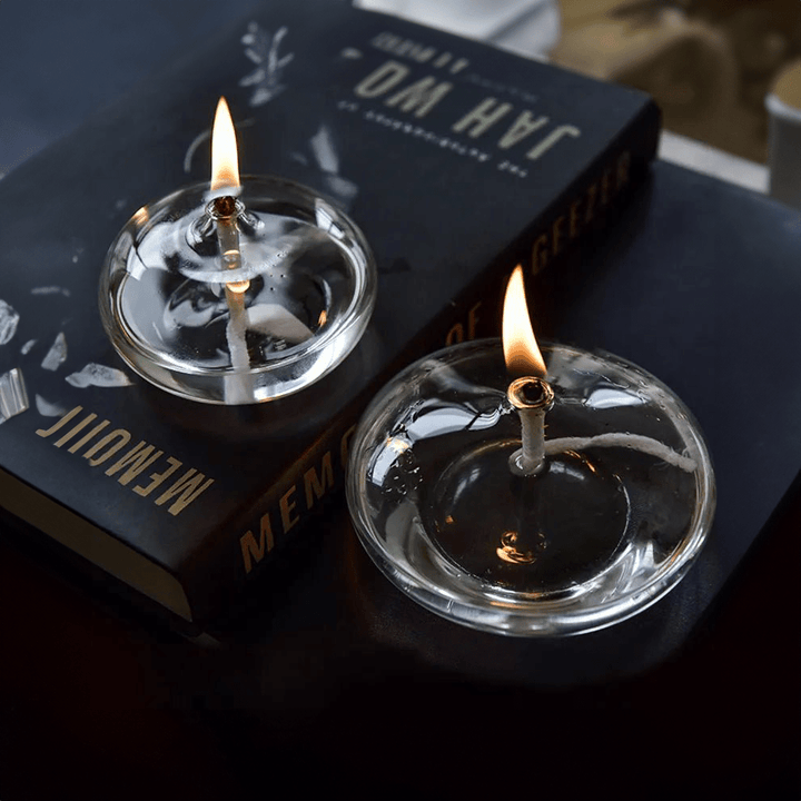 Transparent Glass Oil Lamp for Candles - Elegant Home Decor-Orizon Depot