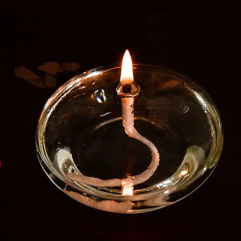 Transparent Glass Oil Lamp for Candles - Elegant Home Decor-Orizon Depot